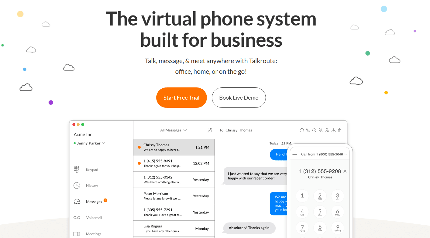 Cloud-based business phone system for calls, texts, routing & meetings.