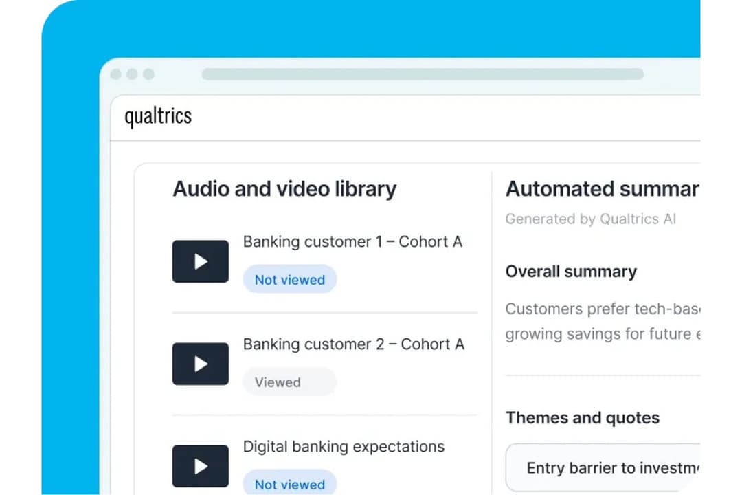 Qualtrics centralizes UX research videos with AI-generated summaries.