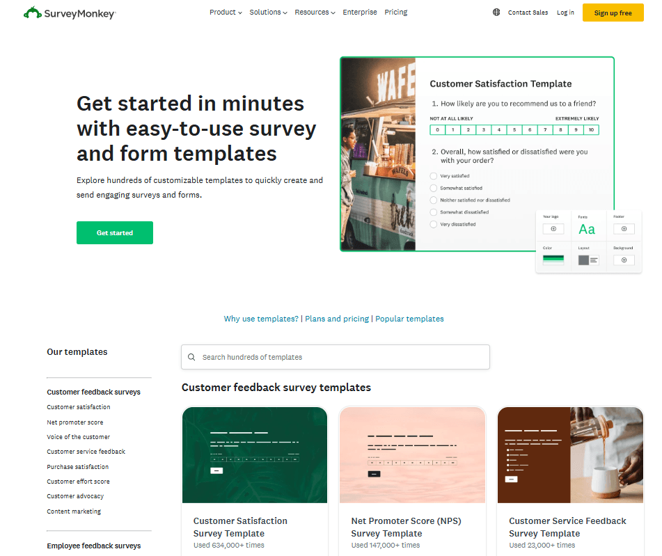 SurveyMonkey screenshot