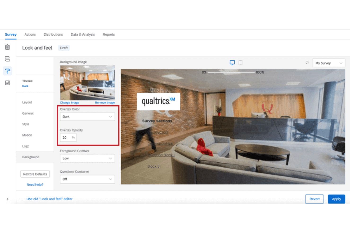 Qualtrics screenshot