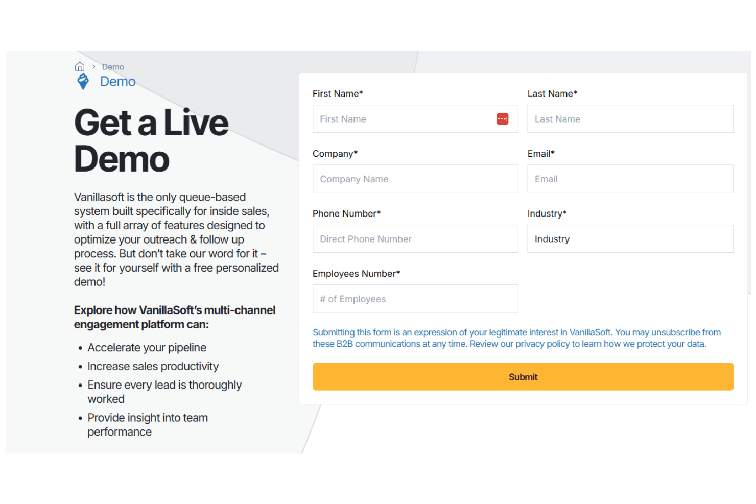 VanillaSoft screenshot