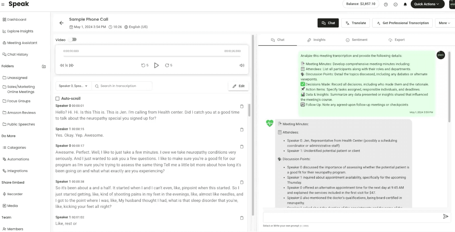 Speak AI screenshot