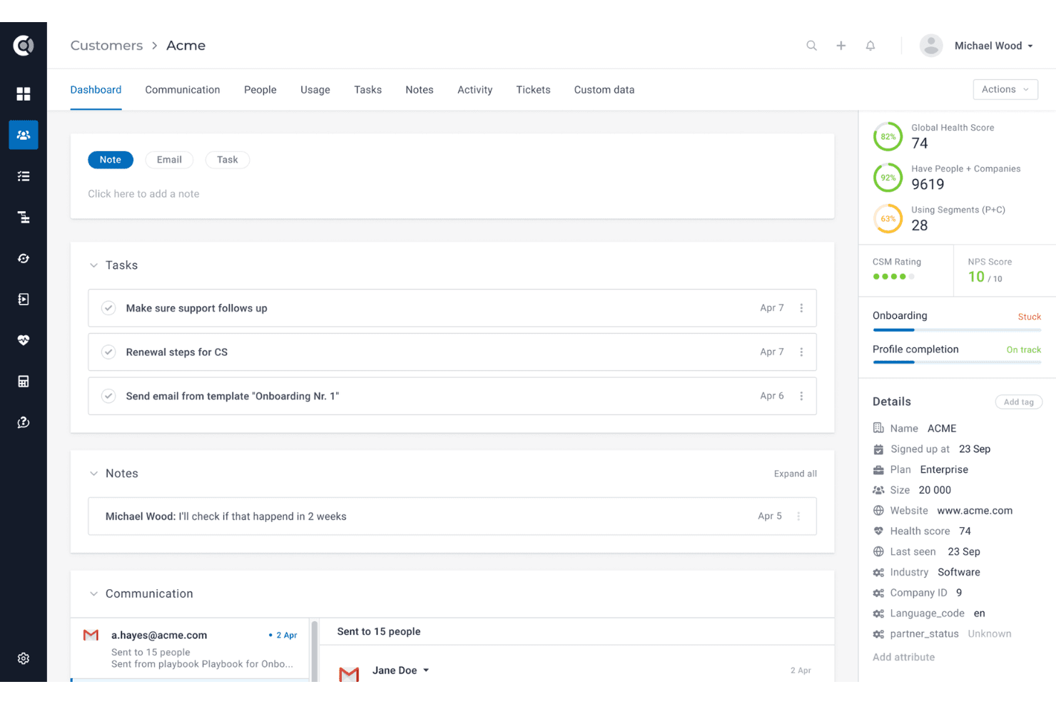 Custify screenshot