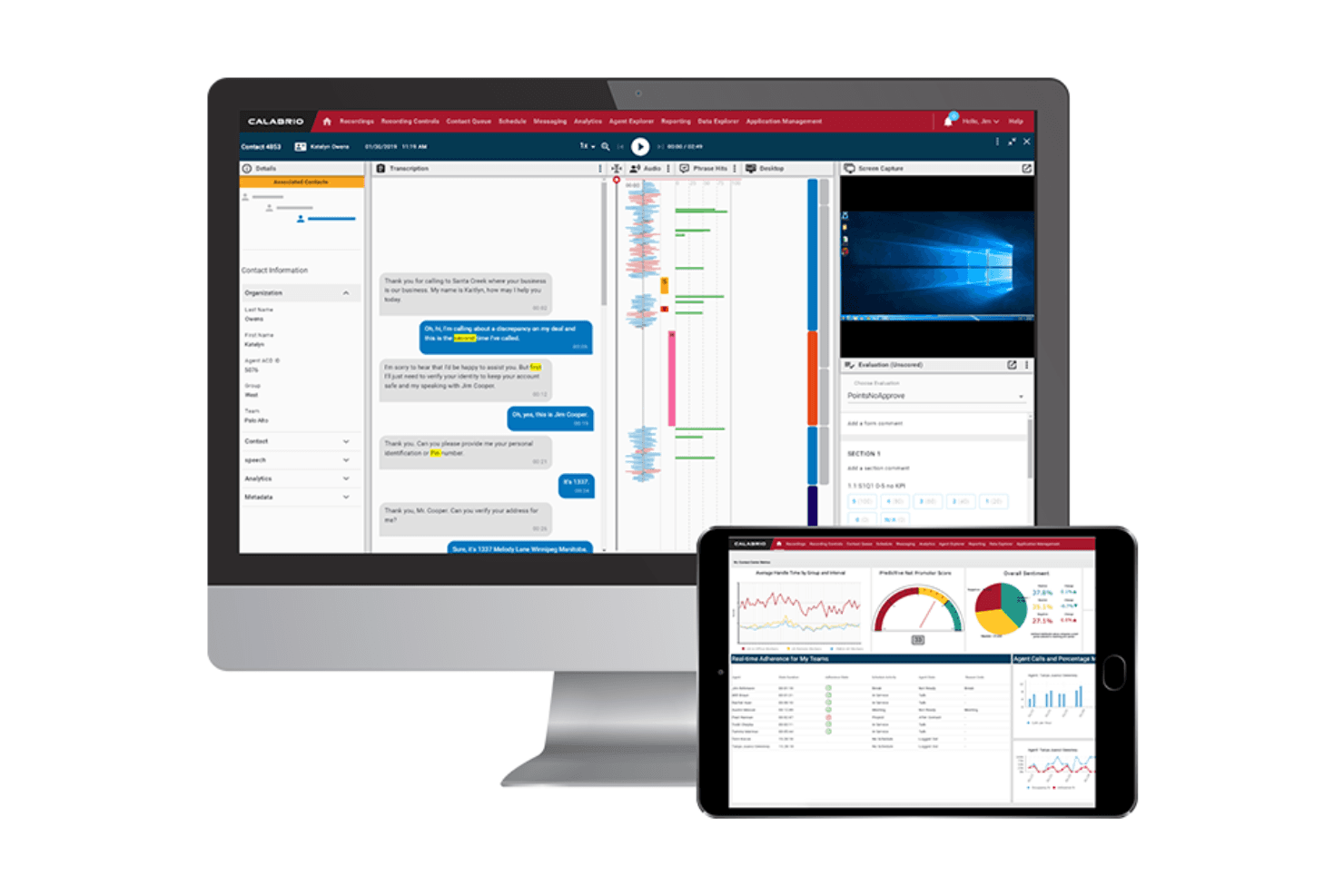 Calabrio ONE unifies call center analytics, workforce, and quality tools.