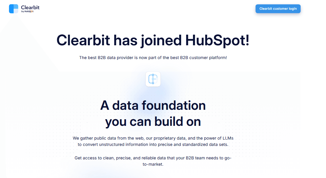 HubSpot’s Clearbit enriches customer data for sharper sales and marketing.
