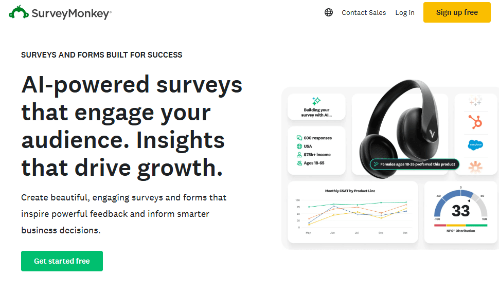 Creates and distributes surveys easily with powerful analysis and sharing tools.