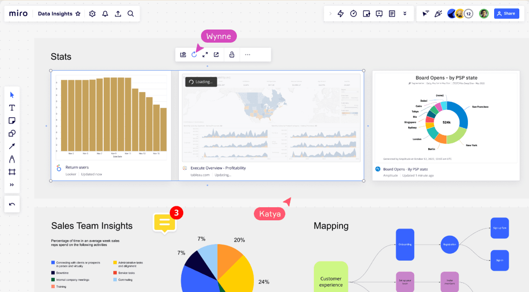 Miro online whiteboard for teams to brainstorm, plan, design, and collaborate.
