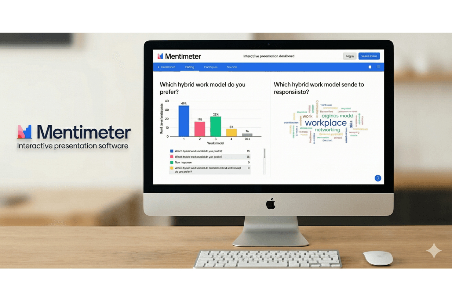 Mentimeter collects real-time presentation feedback/survey data for analysis.
