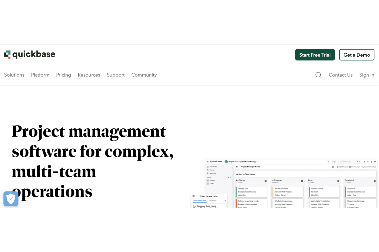 Quickbase is a customizable platform for managing customer data and workflows across industries.