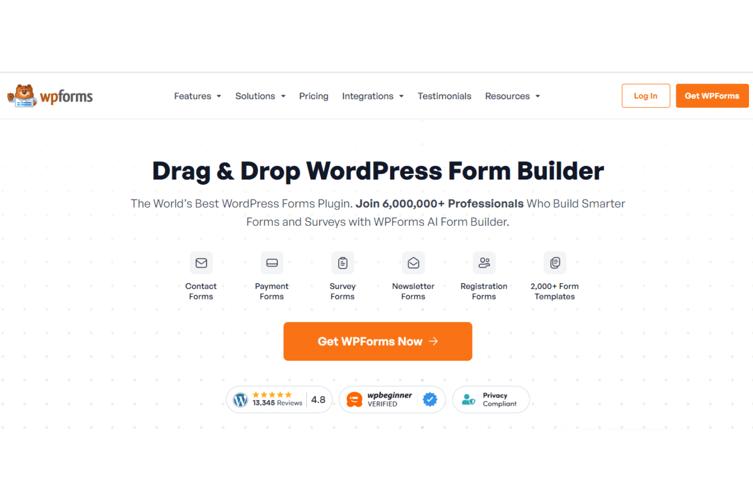 WPForms builds online forms to collect, manage, and integrate customer data easily.