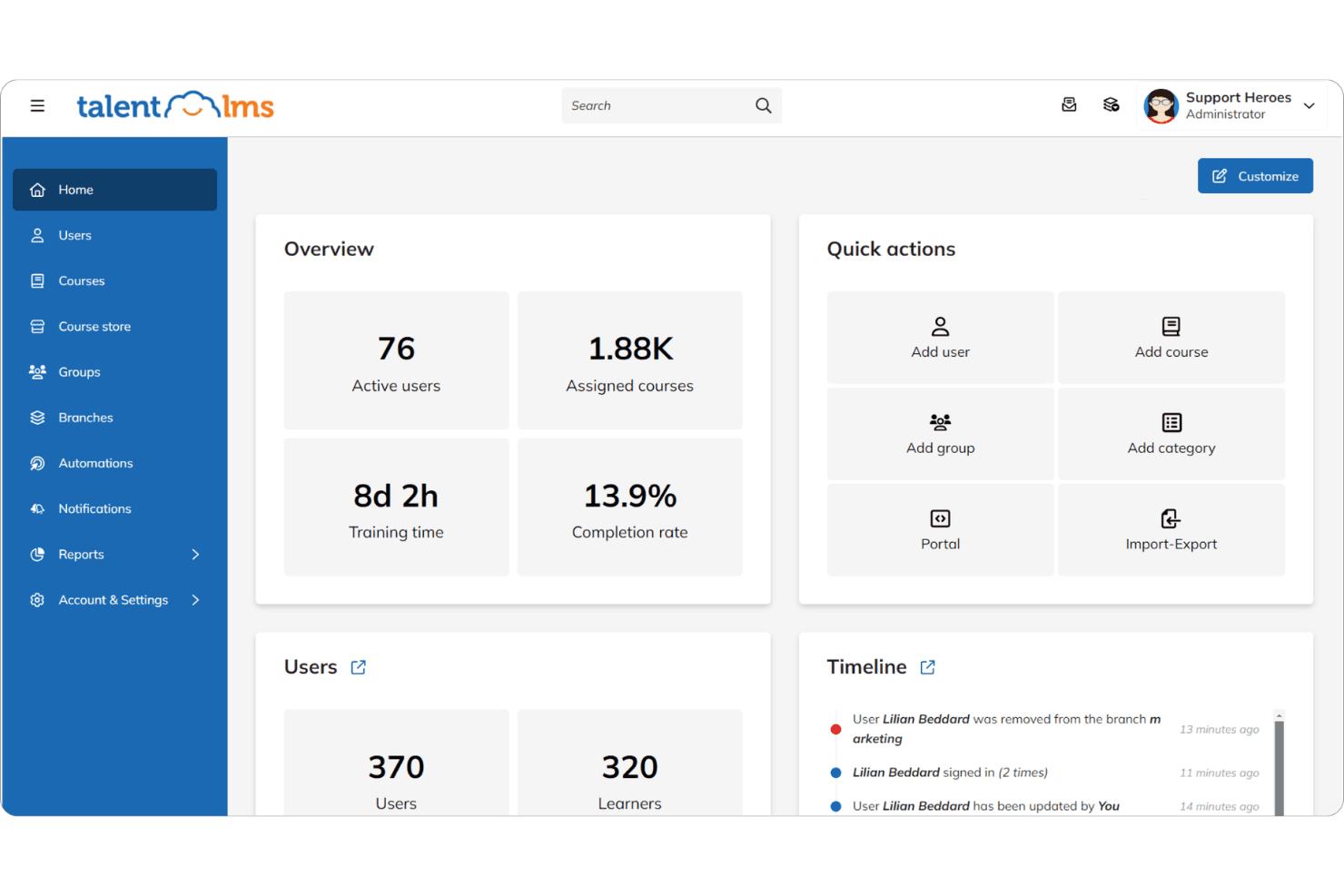 Delivers structured onboarding training with courses, paths, and tracking.
