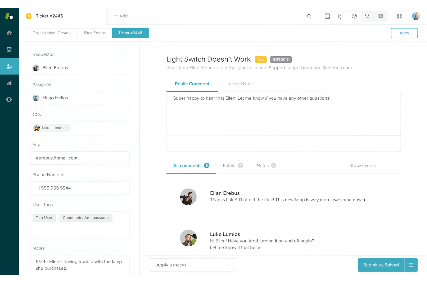 Zendesk screenshot