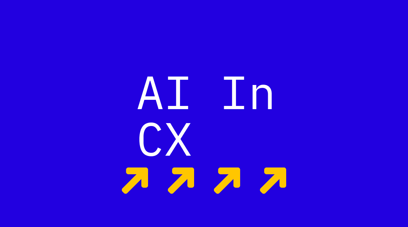 Ai in cx text on blue background