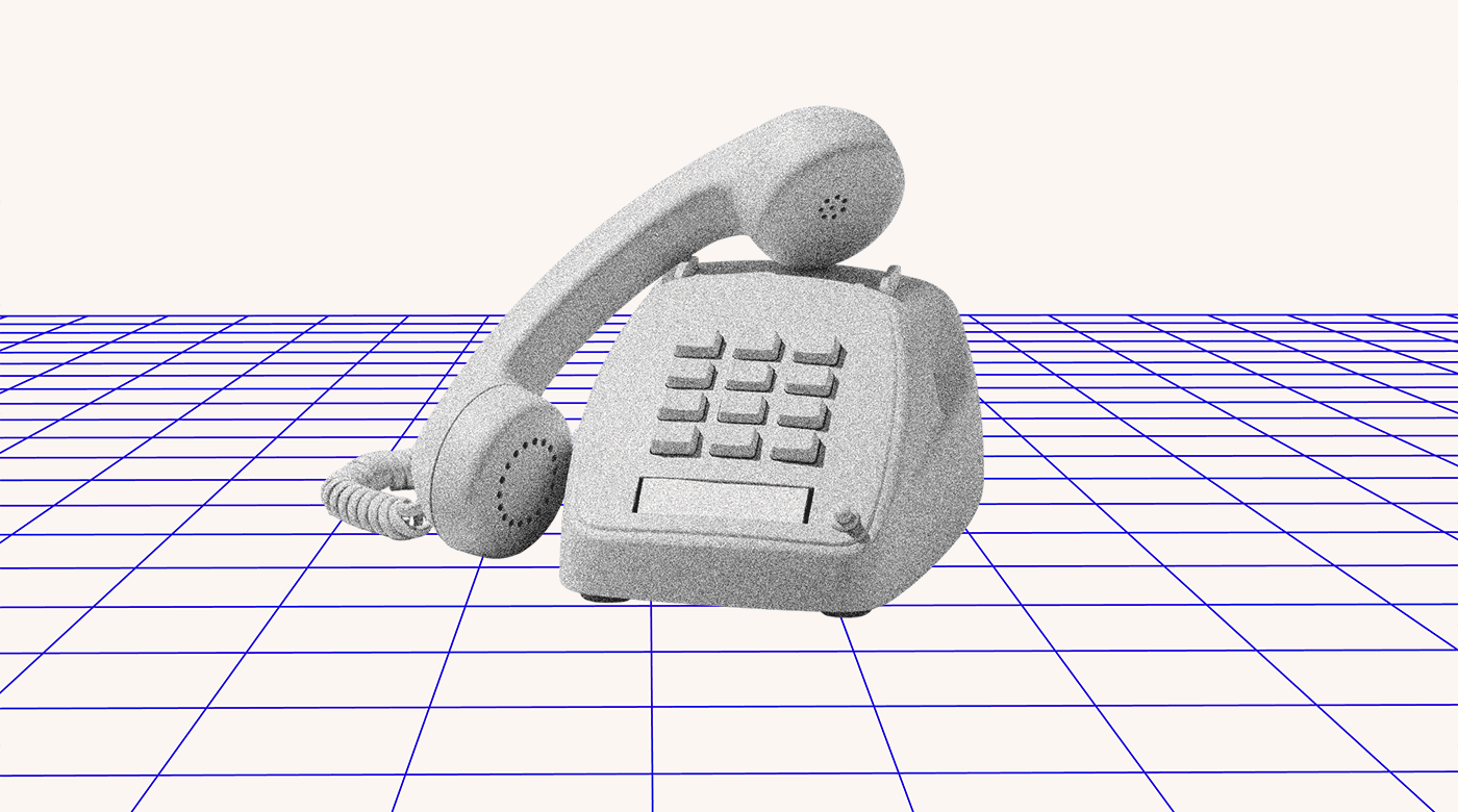 telephone on a white background for customer service strategy