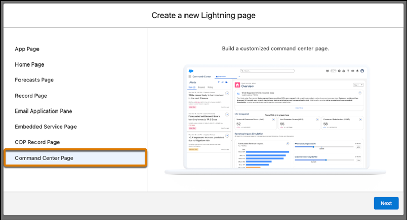 Salesforce CRM Introduces Command Center Page Type