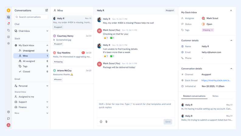 Hiver Omni Adds Slack as Support Channel