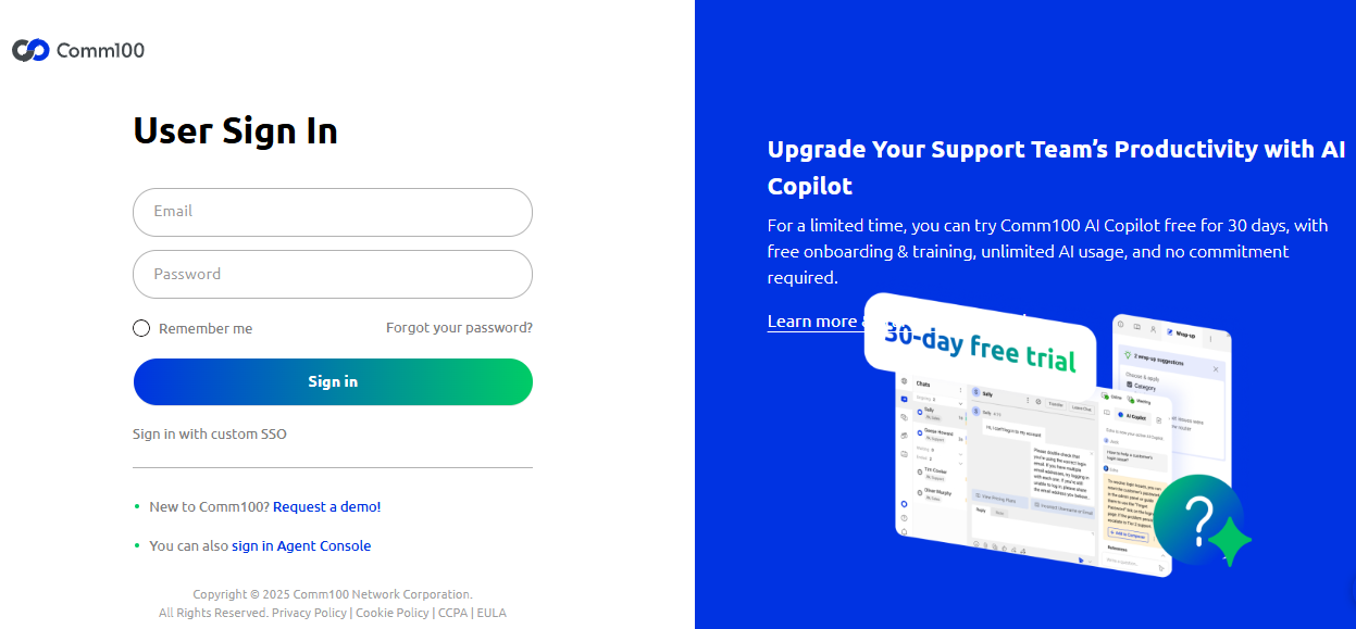 screenshot - Avis sur Comm100 : Avantages, inconvénients, fonctionnalités et tarifs