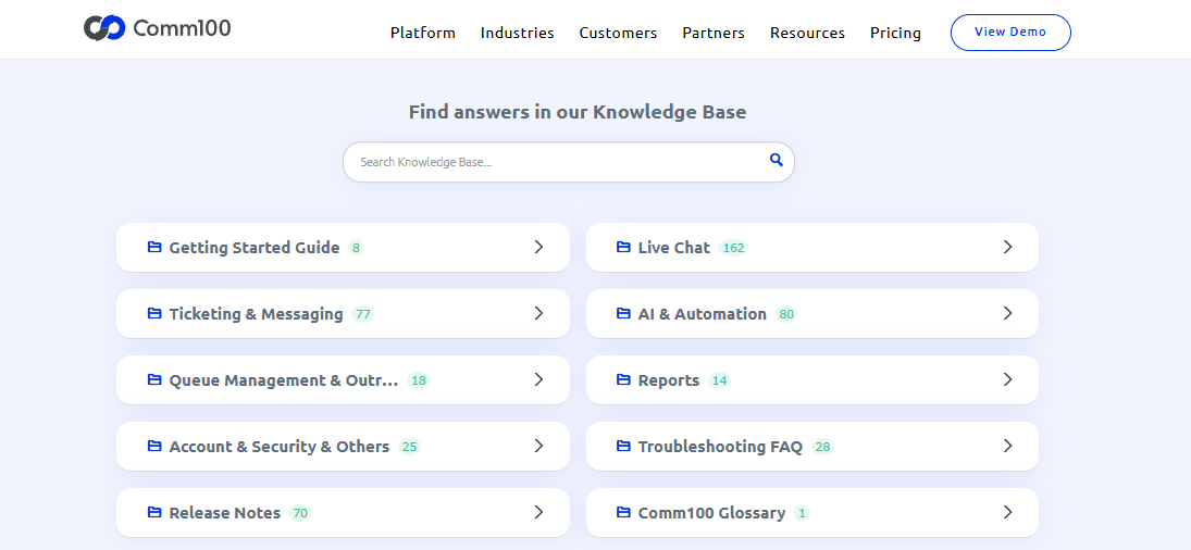 screenshot - Comm100 Review: Pros, Cons, Features, and Pricing