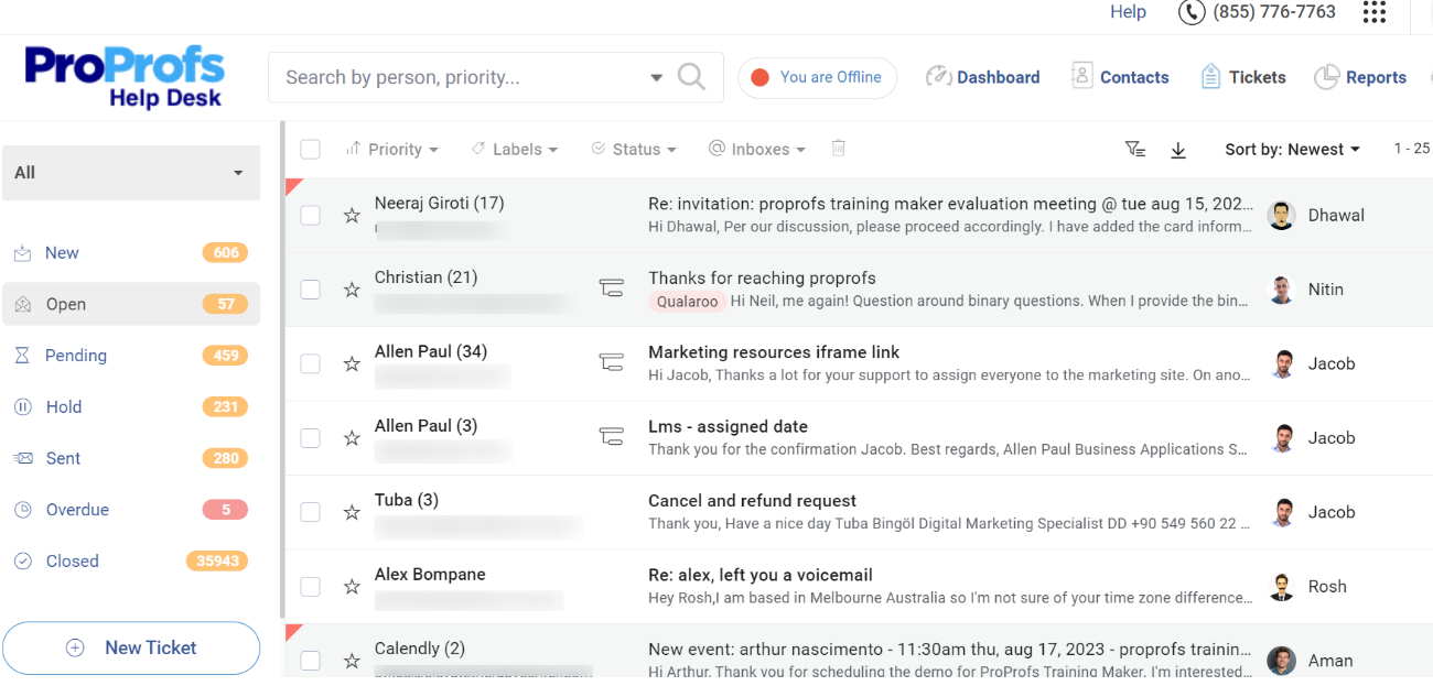 screenshot - ProProfs Help Desk Review: Pros, Cons, Features and Pricing