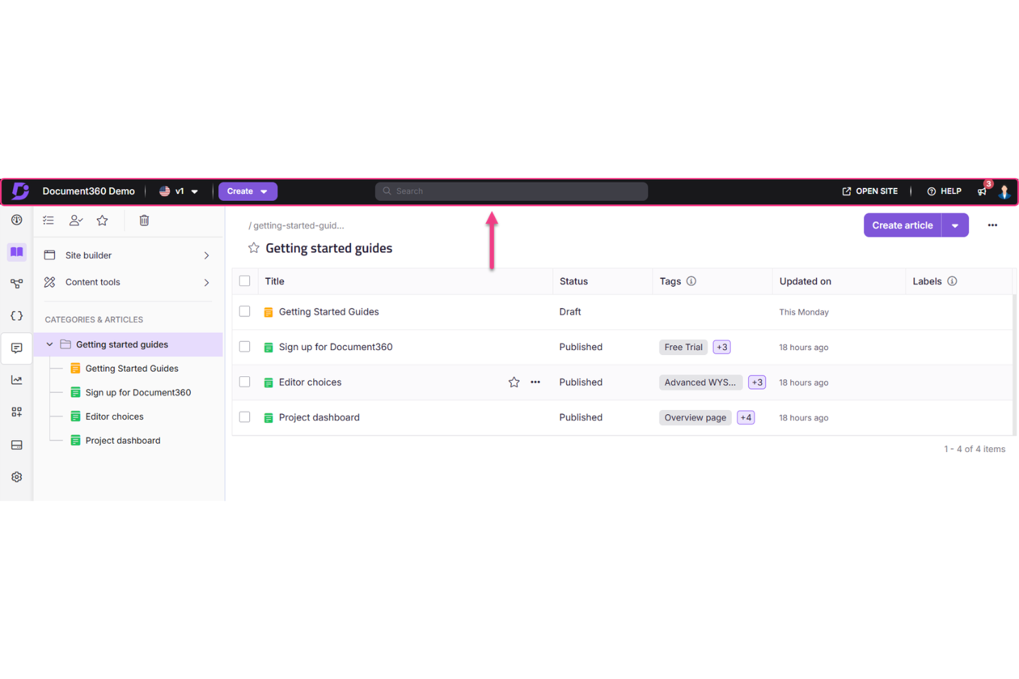 screenshot - Document360 Review: Pros, Cons, Features, and Pricing