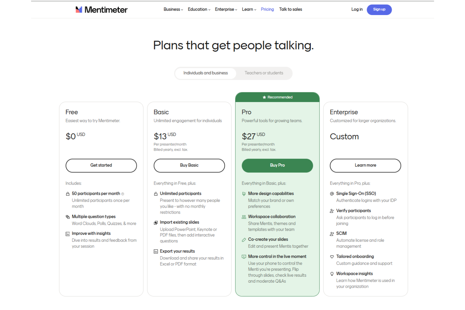 screenshot - Mentimeter Review: Pros, Cons, Features and Pricing