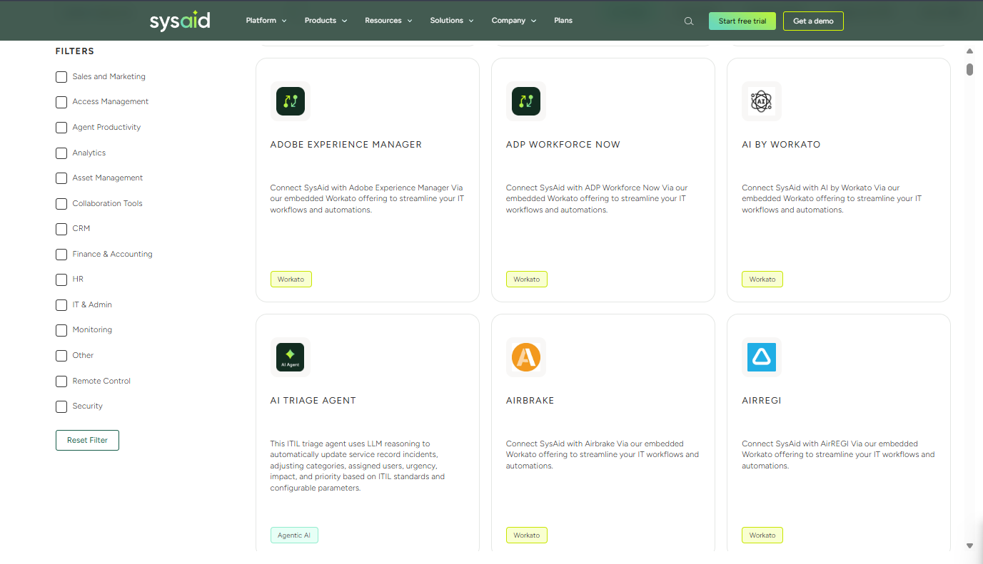 screenshot - Avis sur SysAid : Avantages, Inconvénients, Fonctionnalités et Tarifs