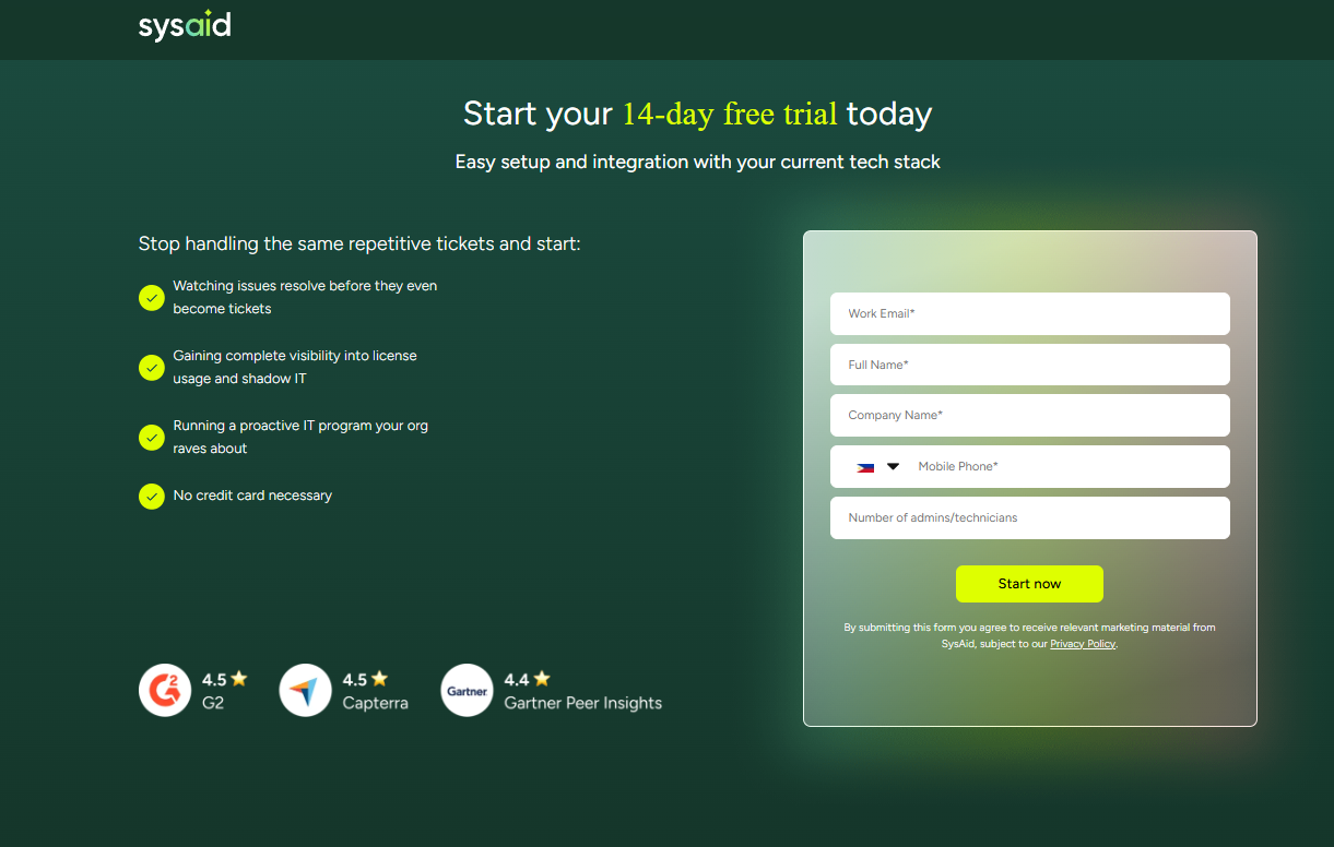 screenshot - SysAid Review: Pros, Cons, Features, and Pricing