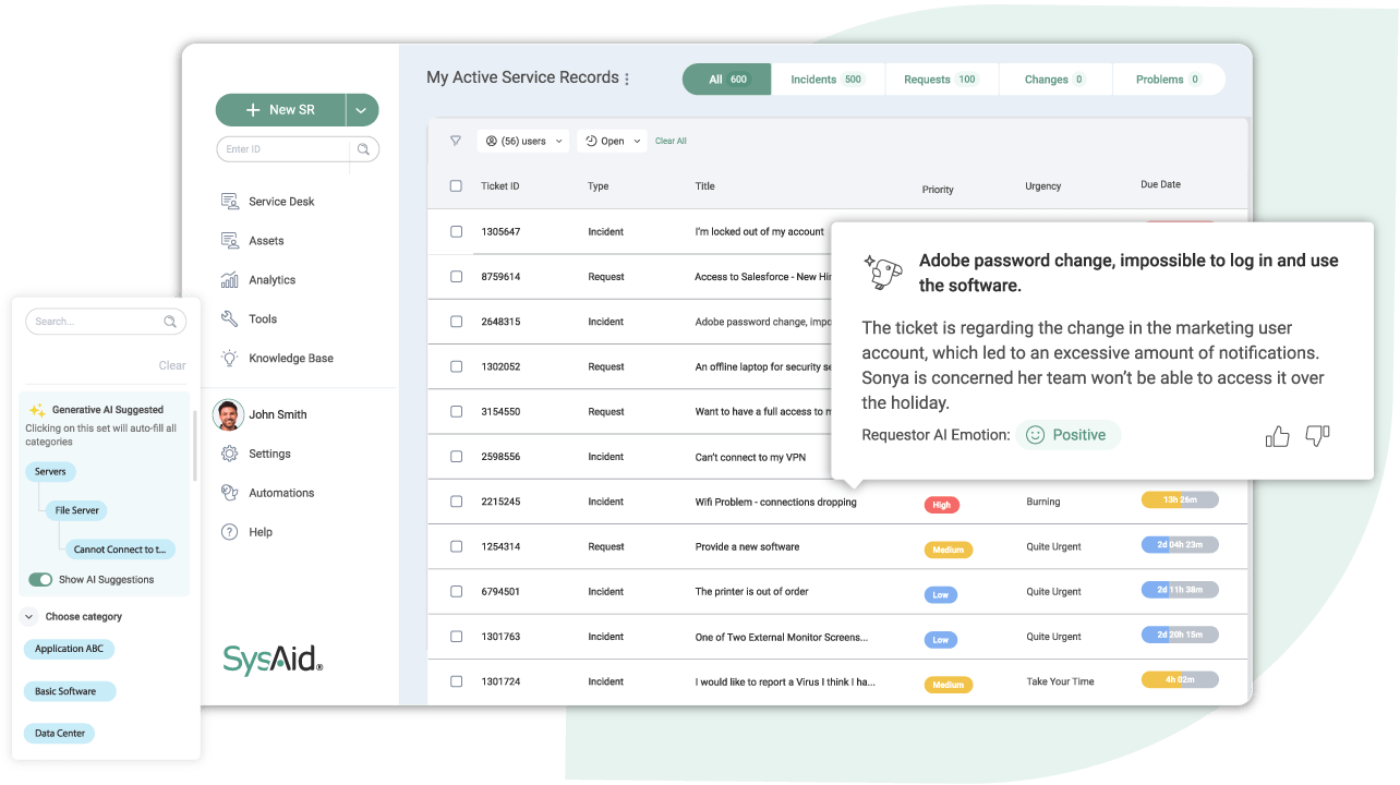 screenshot - Avis sur SysAid : Avantages, Inconvénients, Fonctionnalités et Tarifs