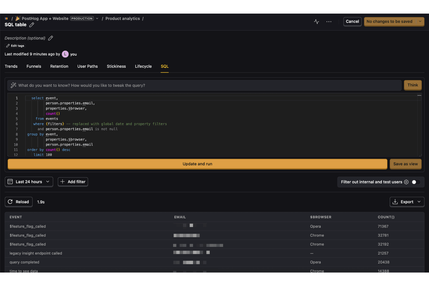screenshot - PostHog Bewertung: Vorteile, Nachteile, Funktionen und Preise