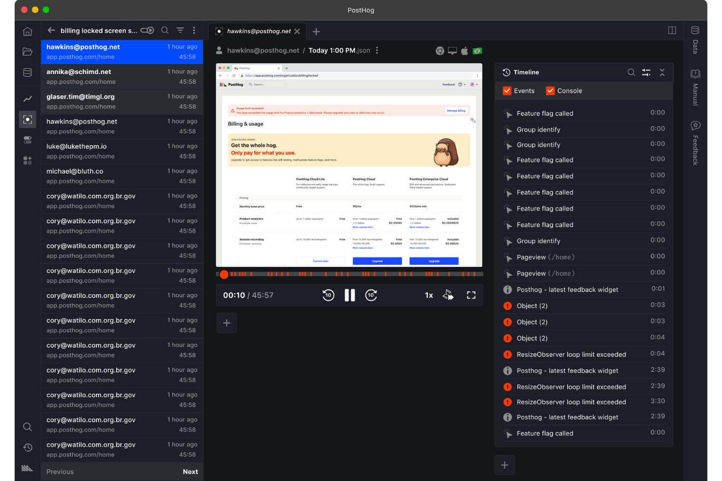 screenshot - PostHog Bewertung: Vorteile, Nachteile, Funktionen und Preise