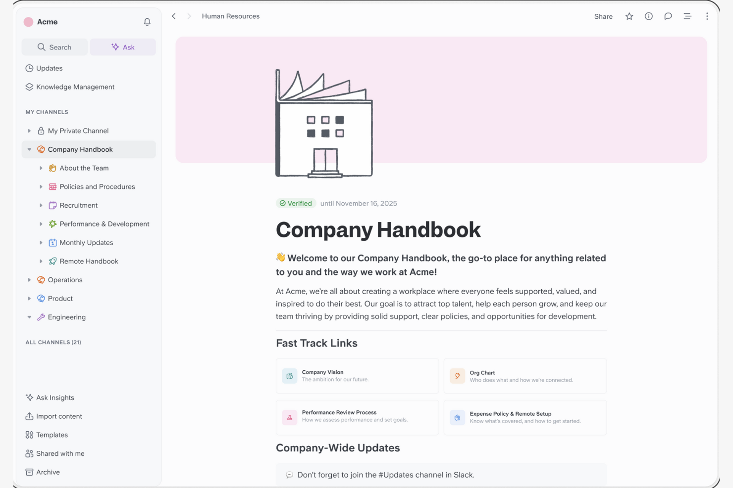 Slite screenshot - 14 Beste Kostenlose Wissensdatenbank-Software Im Jahr 2026 Im Vergleich