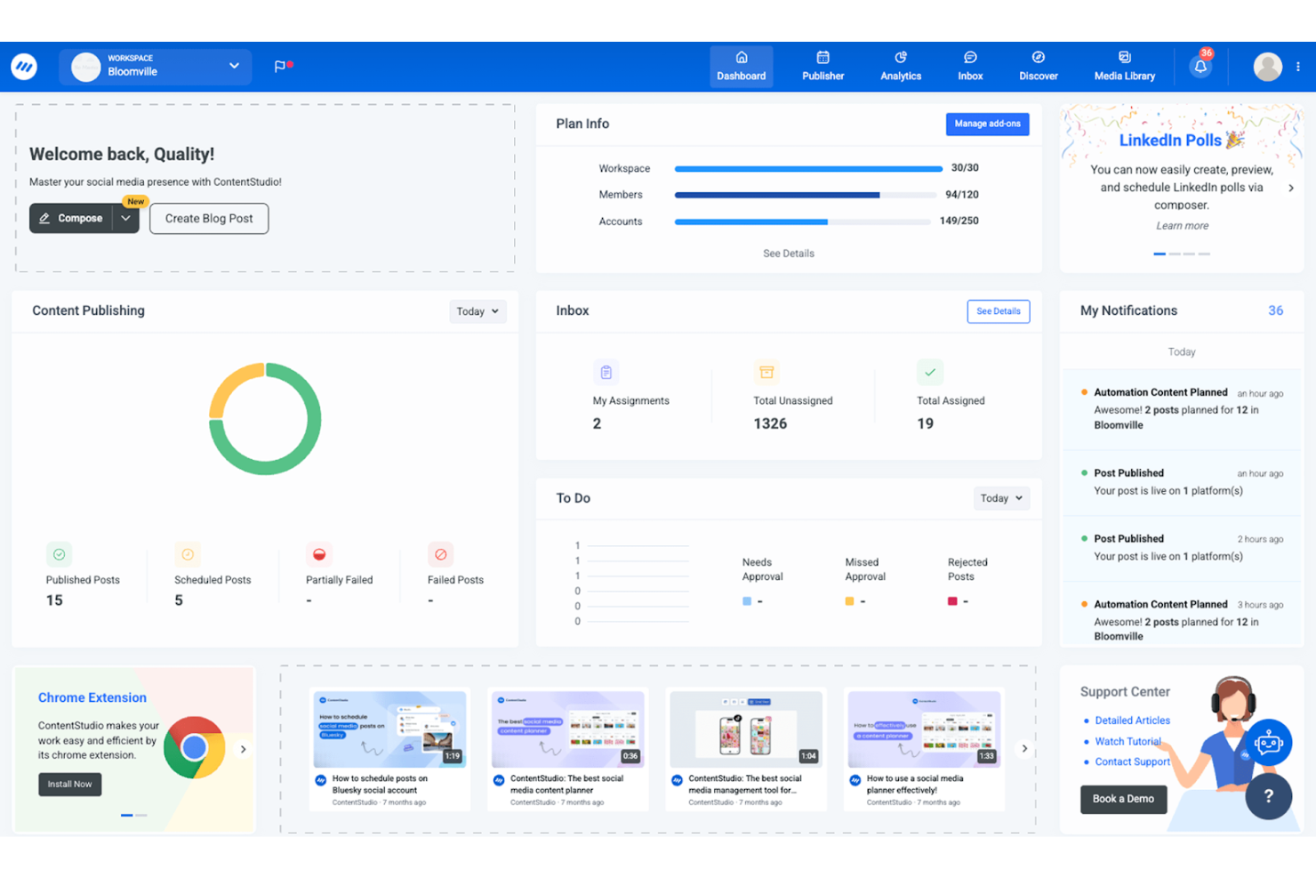 ContentStudio screenshot - 10 beste Alternativen zu Sprout Social im Test 2026