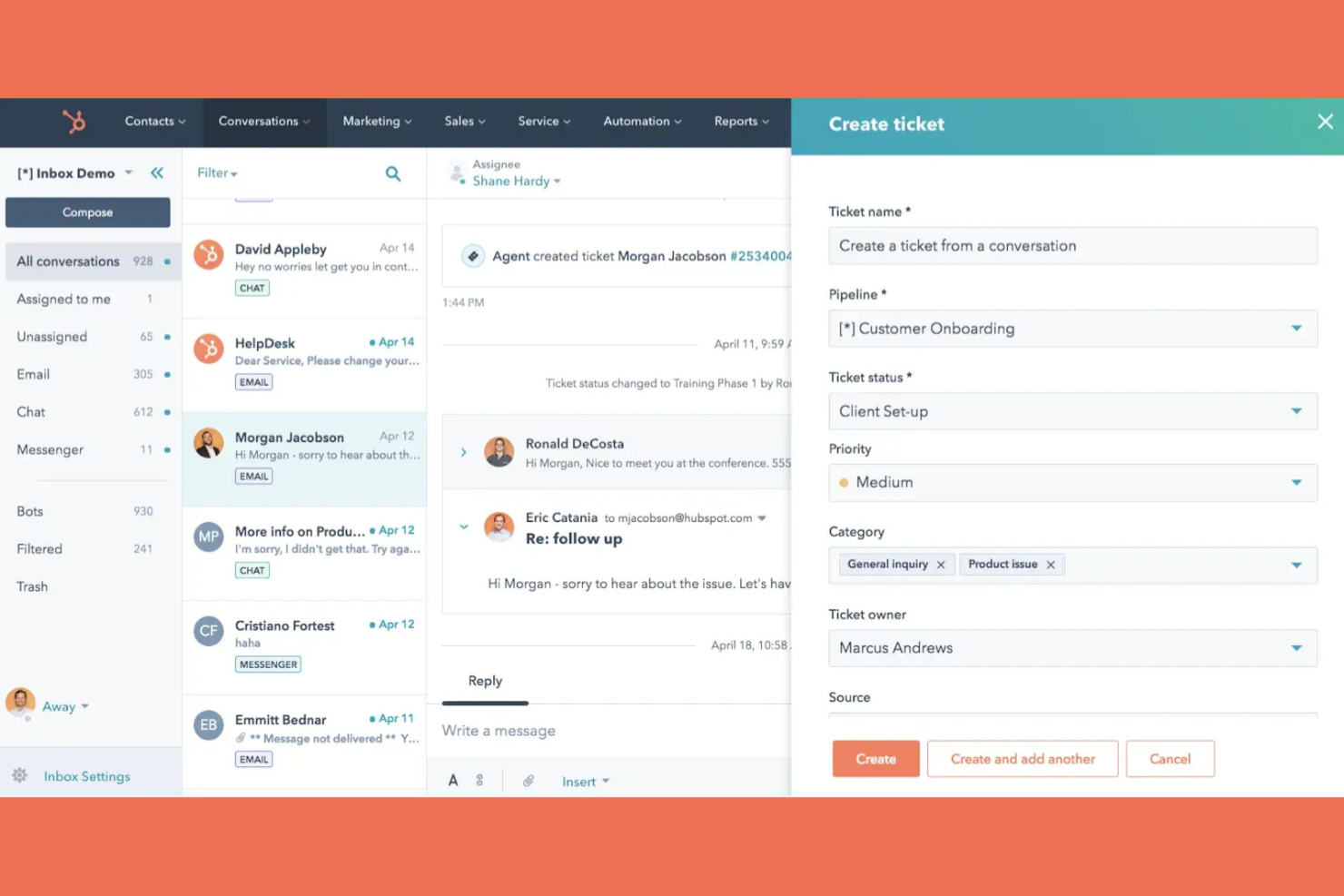 HubSpot screenshot - 12 alternatives à Sprinklr pour 2026