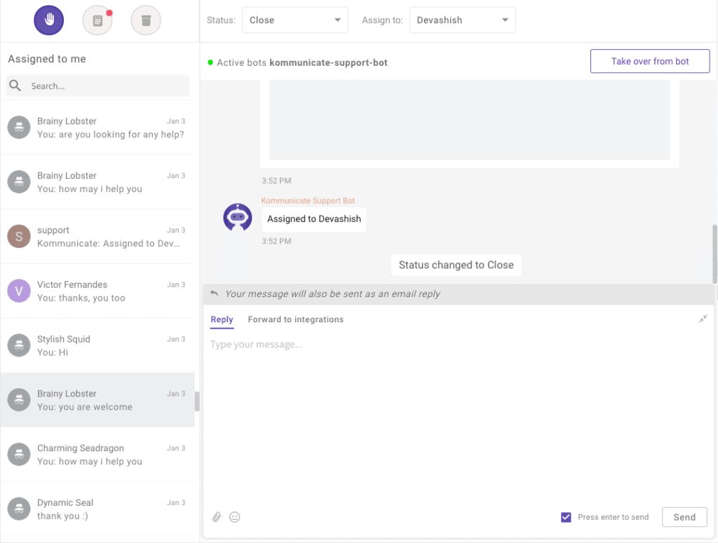 Kommunicate screenshot - 37 meilleurs chatbots IA pour le service client en 2026