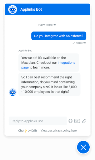 Drift screenshot - 9 Beste KI-Chatbots für den Kundenservice im Jahr 2026