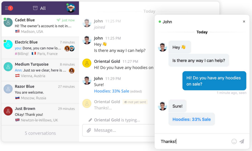 Chatra screenshot - 10 Meilleurs Logiciels de Chat Client pour Petites Entreprises en 2026