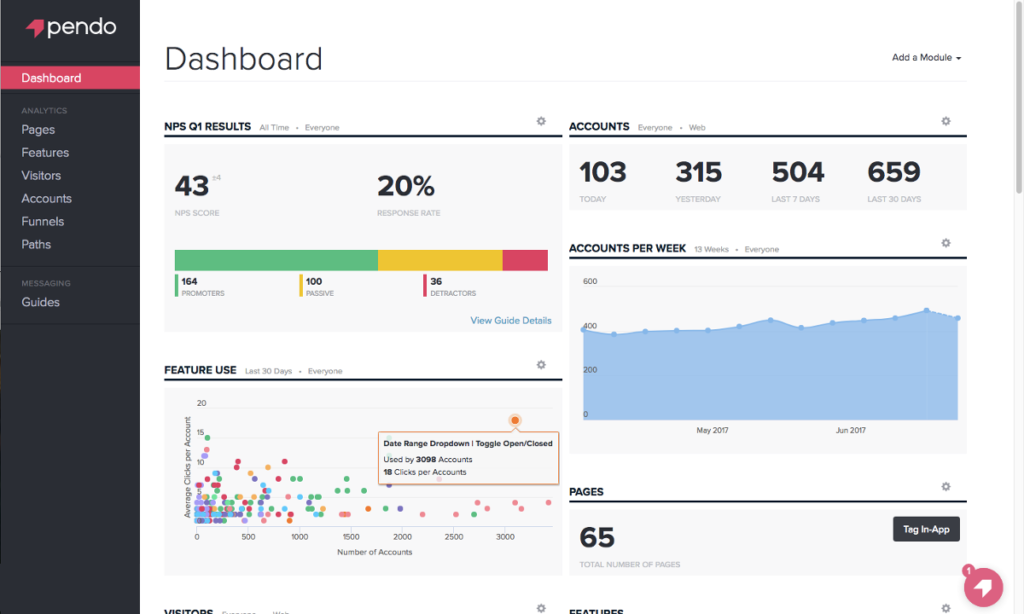 Pendo screenshot - 8 Meilleurs Logiciels d’Onboarding Client de 2026
