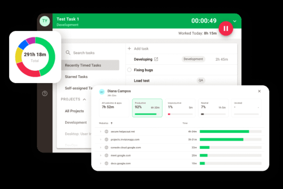 Time Doctor screenshot - 12 Meilleurs Logiciels d’Enregistrement d’Écran pour Centres d’Appels Passés en Revue en 2026