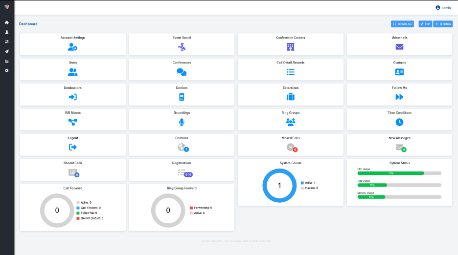 FusionPBX screenshot - 10 Meilleurs Logiciels de Centre d’Appels IA Gratuits Évalués en 2026
