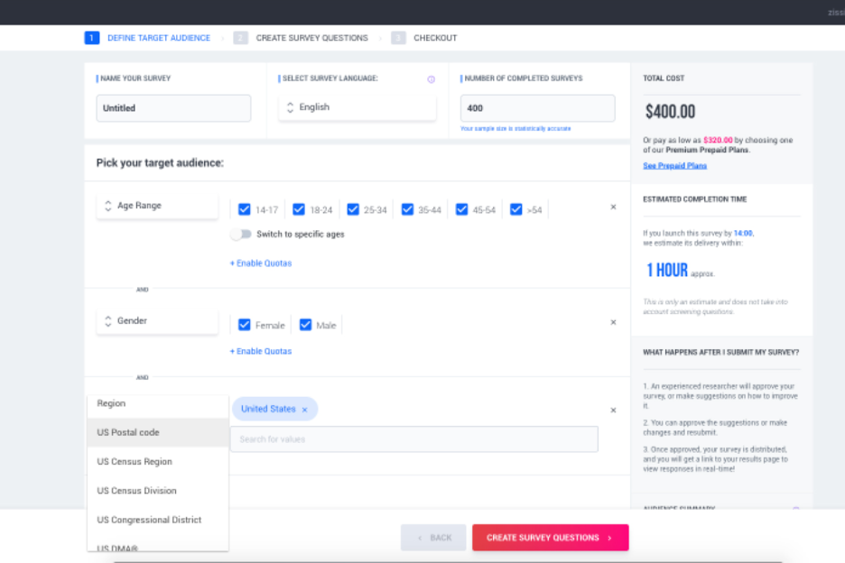 Pollfish screenshot - 14 beste KI-Umfrage-Tools im Test 2026