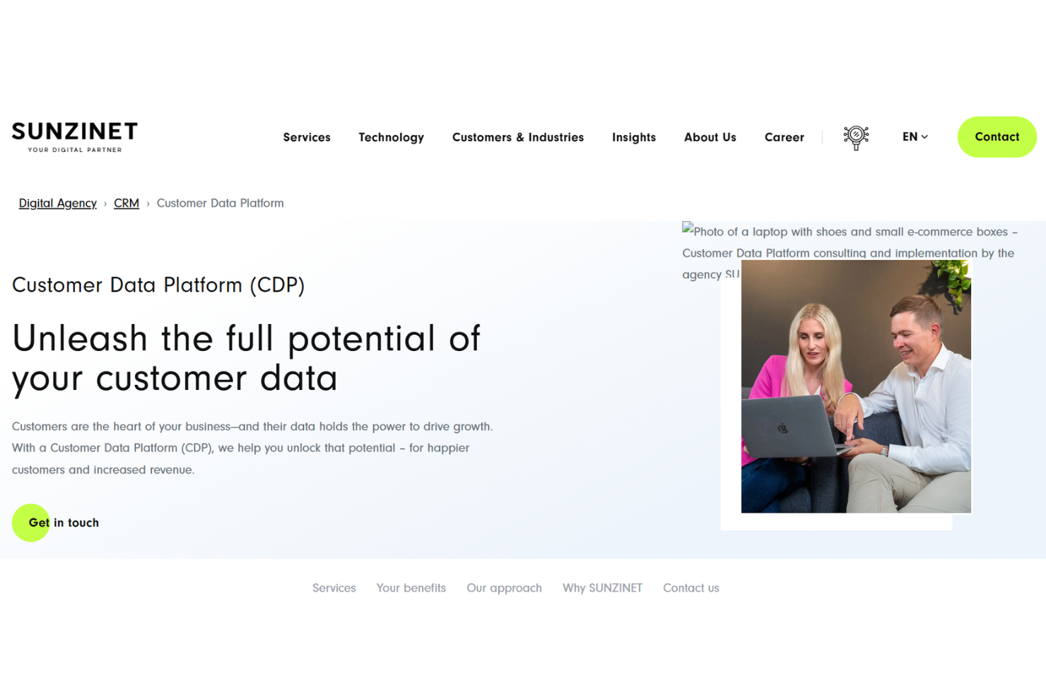 Sunzinet screenshot - 12 Beste Customer Data Platform Berater Im Jahr 2026 Bewertet
