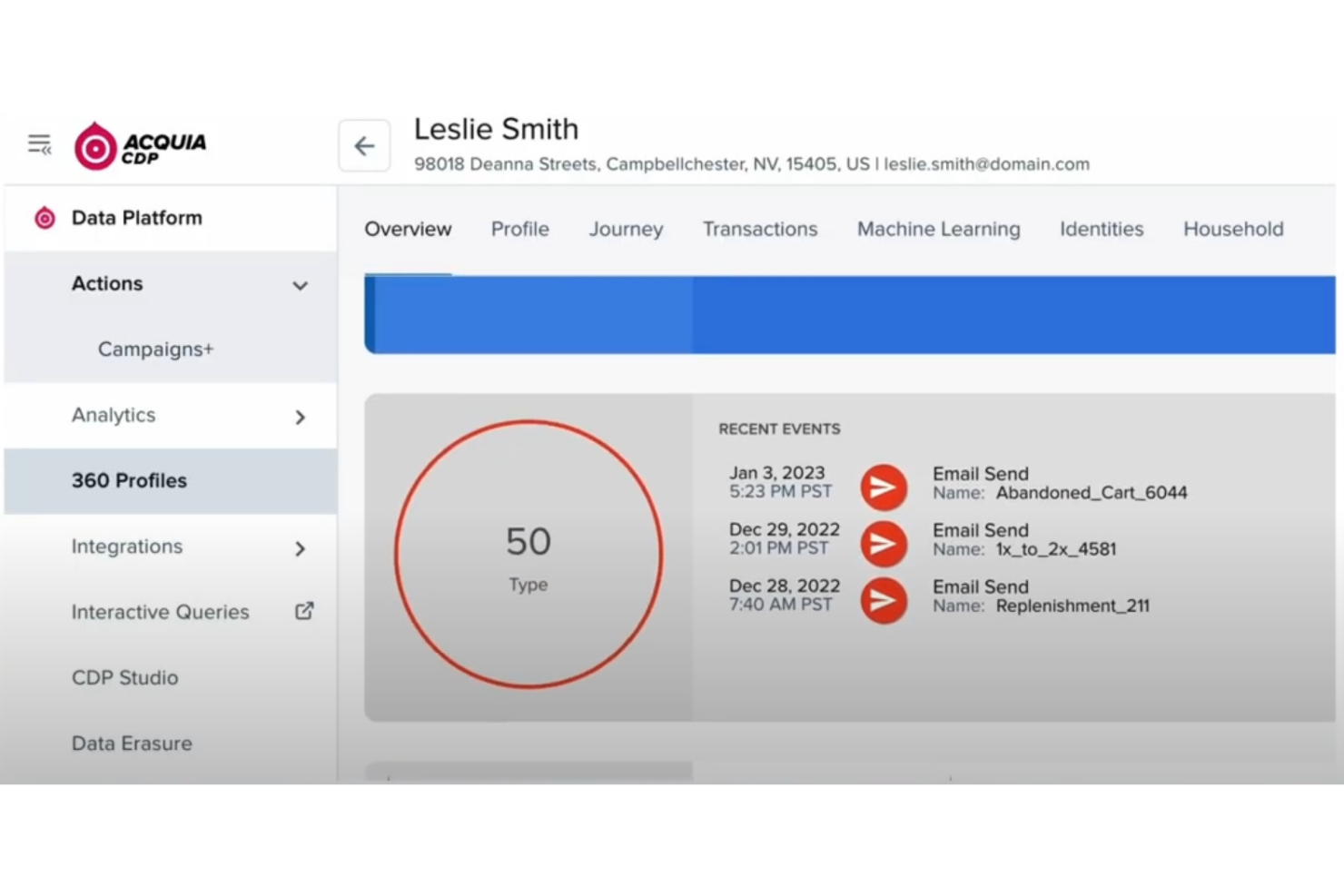 Acquia CDP screenshot - 12 meilleures plateformes de données clients en Inde examinées en 2026