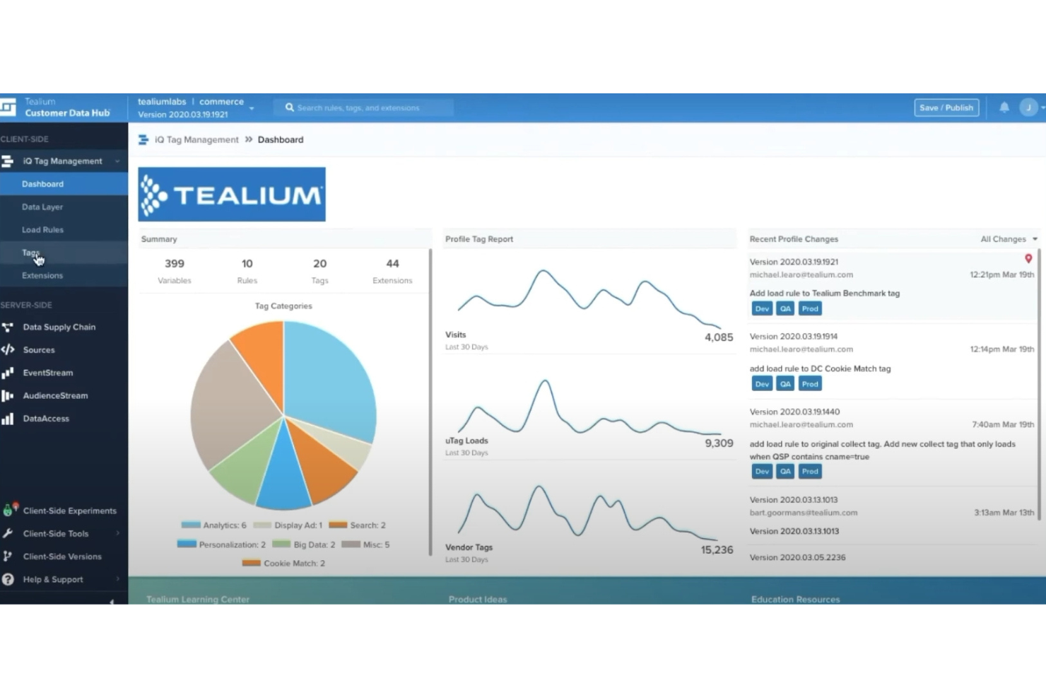 Tealium screenshot - 11 Meilleures Plateformes de Données Clients au Royaume-Uni Testées en 2026