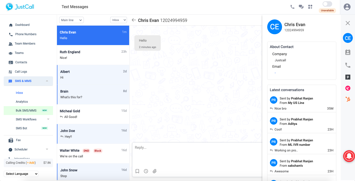JustCall screenshot - 17 Meilleurs Agents d’Appels IA Évalués en 2026