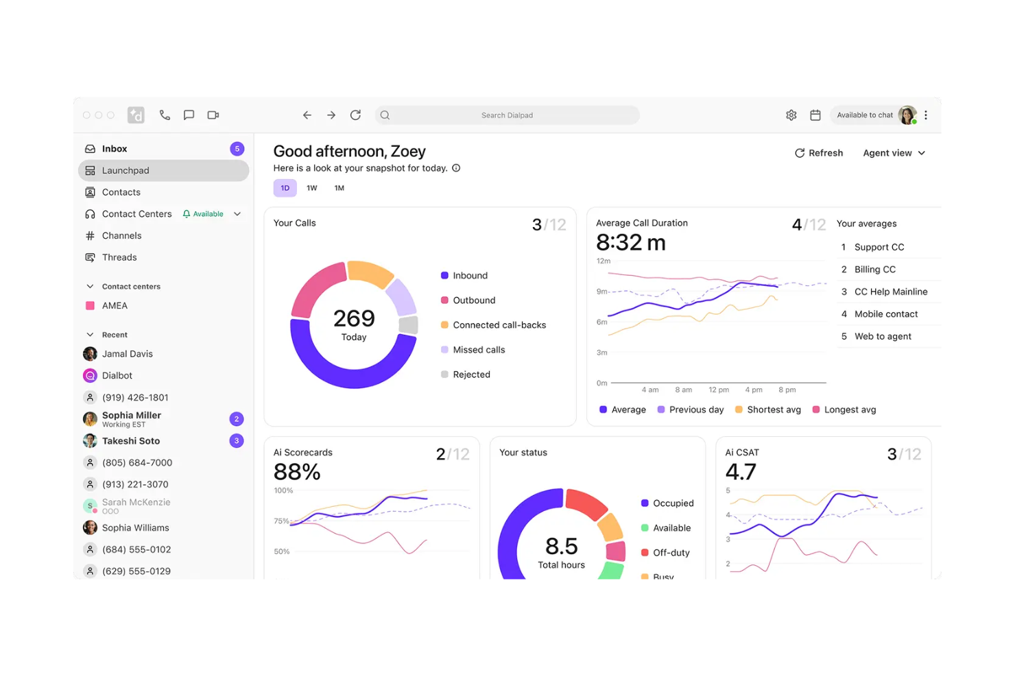 Dialpad screenshot - 12 Beste Callcenter-Aufzeichnungssoftware im Test in 2026