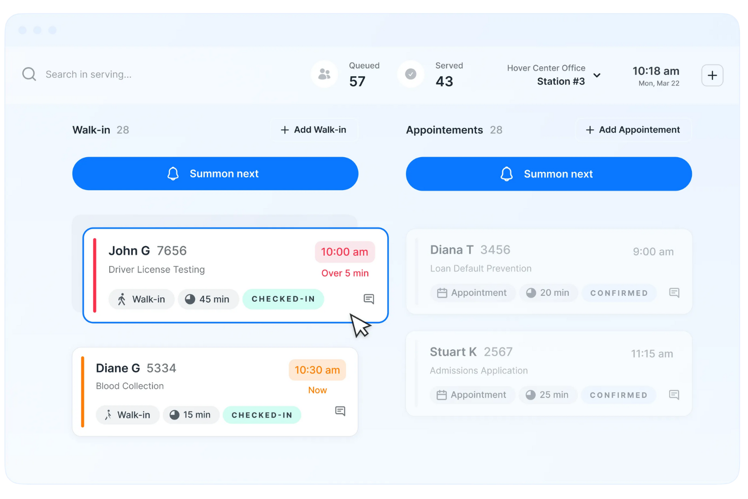QLess screenshot - Préparez l’avenir des files d’attente : 16 meilleurs systèmes de gestion de files d’attente de 2026