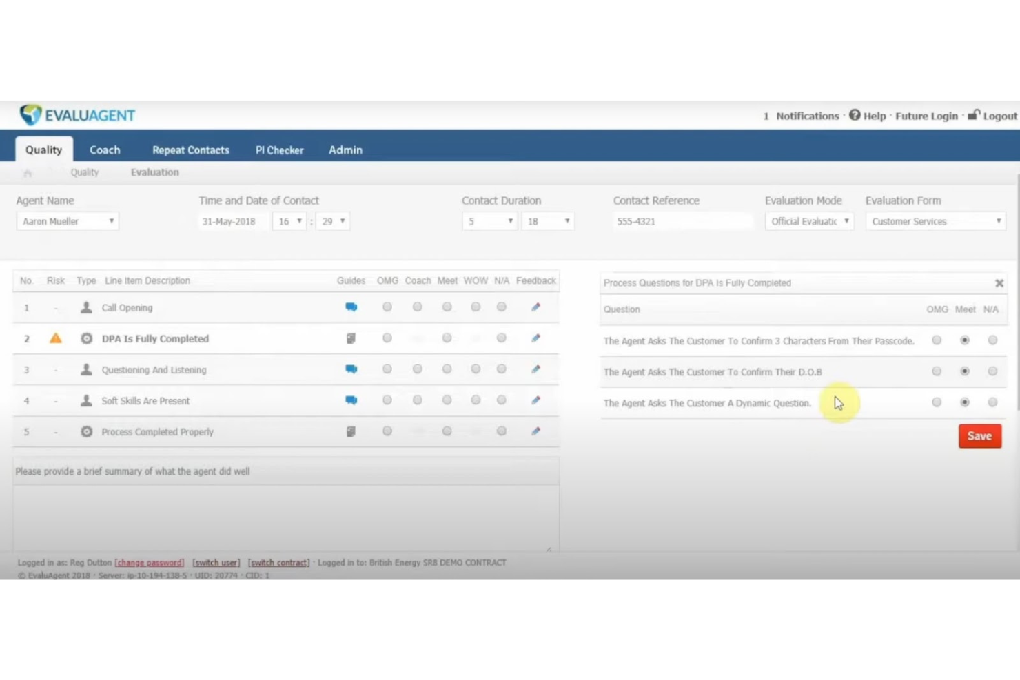 evaluagent screenshot - 14 meilleurs logiciels de gestion de la qualité des centres d’appels évalués en 2026