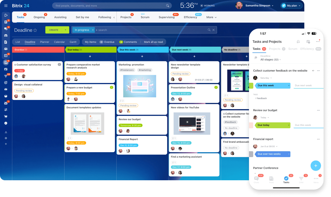 Bitrix24 screenshot - 12 Meilleurs Logiciels CRM pour Centre d’Appels Passés en Revue en 2026
