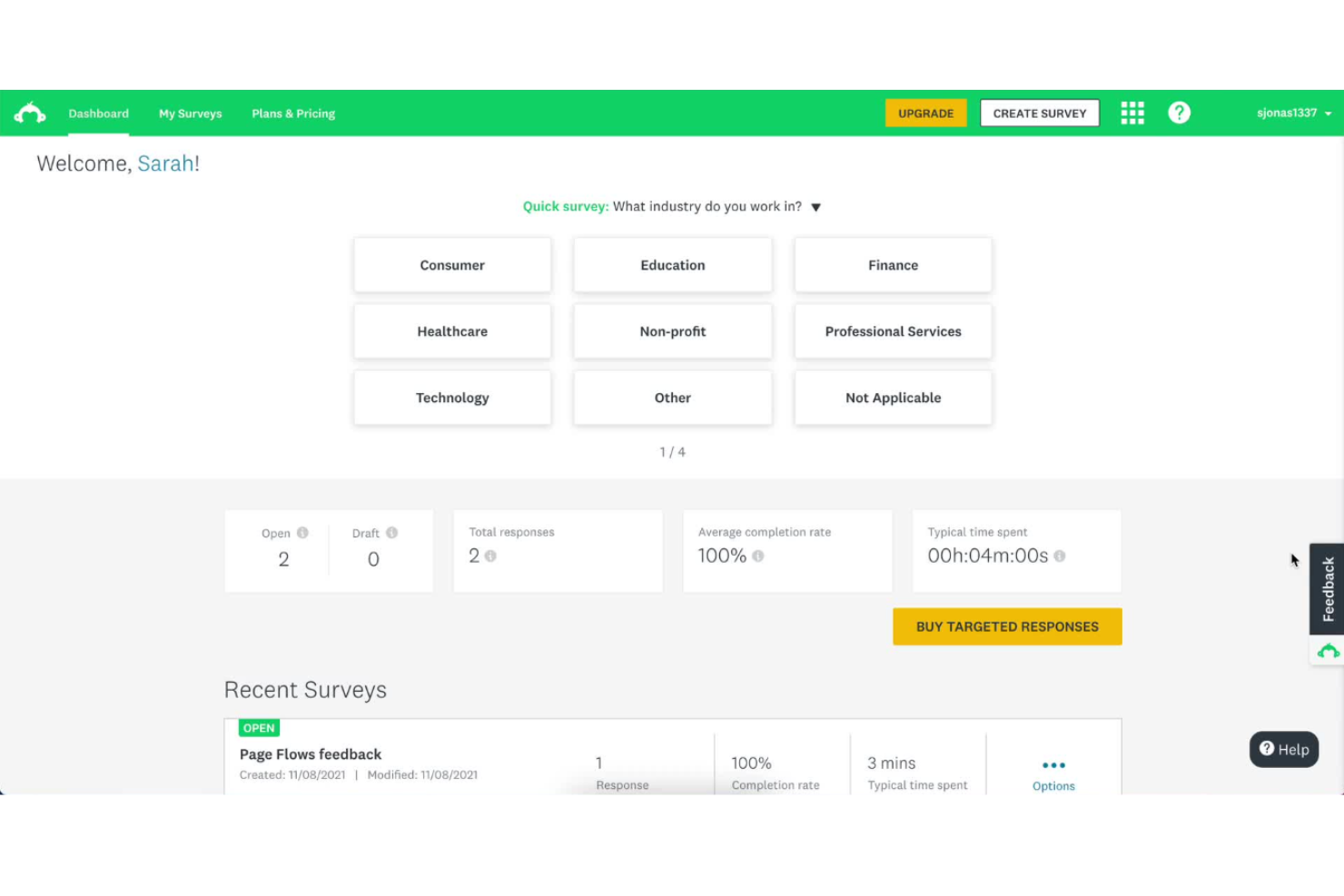 SurveyMonkey screenshot - 13 meilleures applications d’enquête examinées en 2026