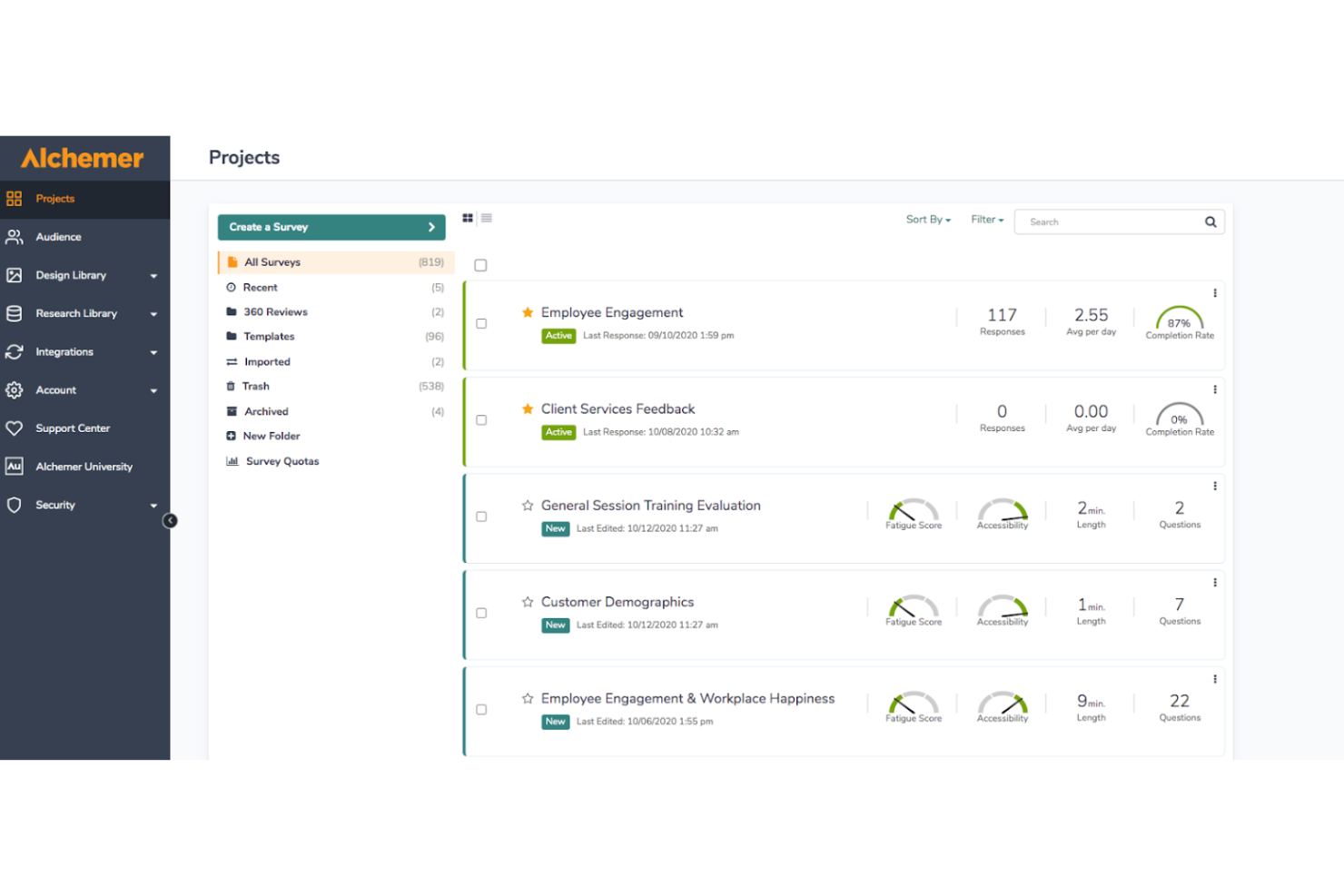 Alchemer screenshot - 13 Beste Umfrage-Apps im Test 2026